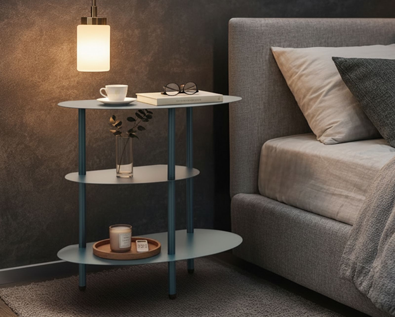 Saturn éjjeliszekrény dove teal cm 49,5x27,5x49,5