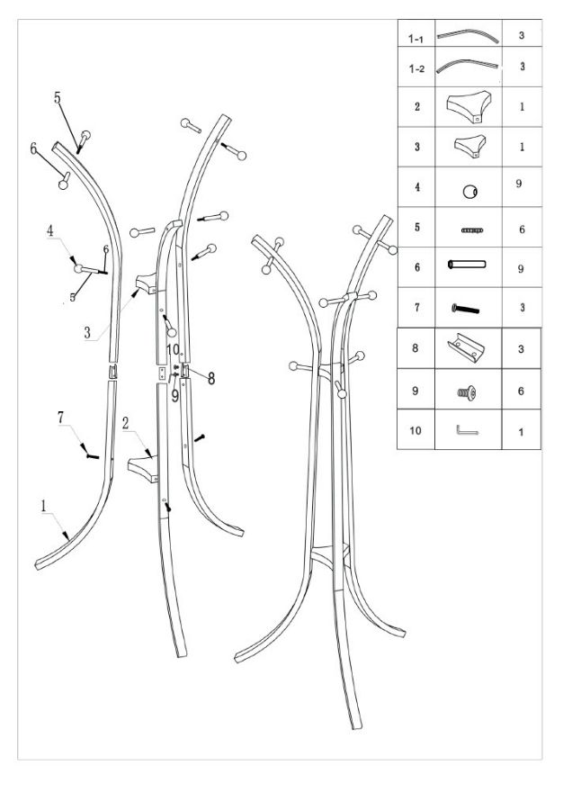 X álló ruhafogas cm Ø 52x63x183