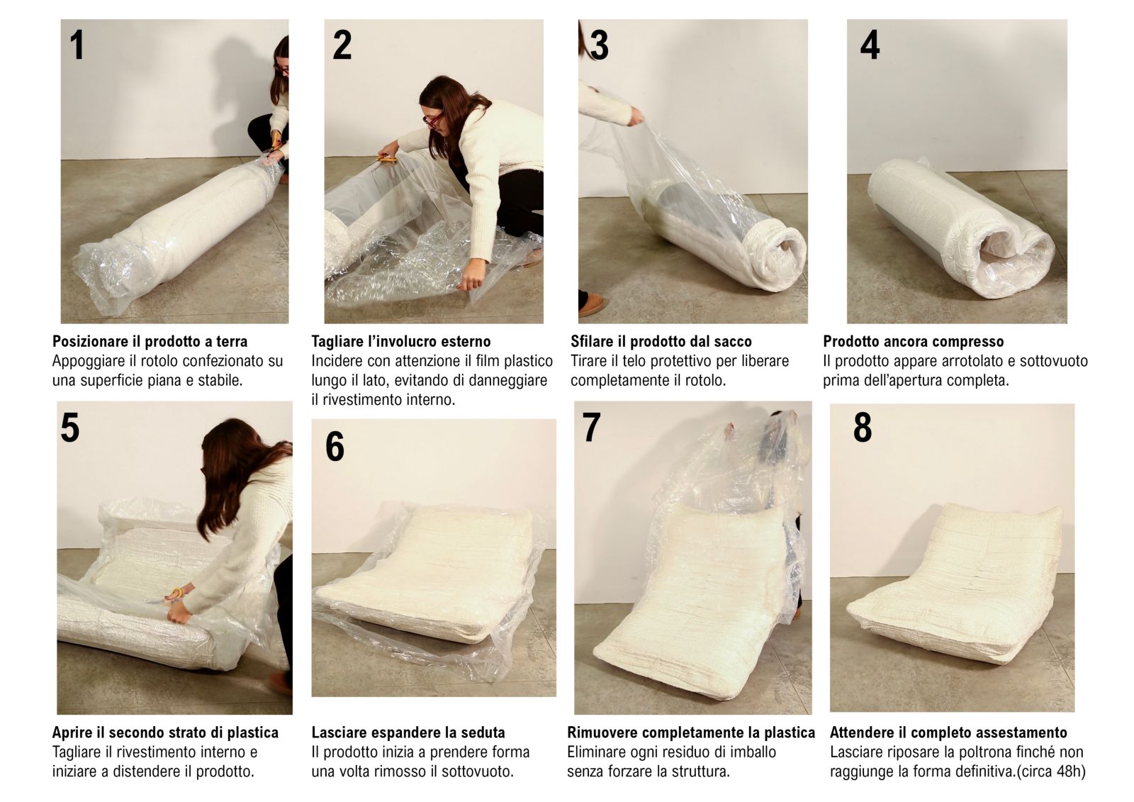 Island kanapé fehér cm 238x92x78 (vákuumcsomagolt)