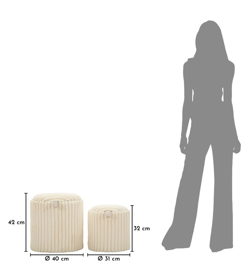 Goteborg puff 2 db-os szett cm Ø 40x42-31x32