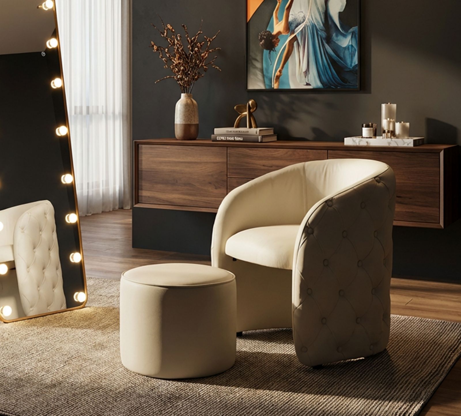 Zagabria fotel lábtartóval cm 76x75x80 - Ø 47x35