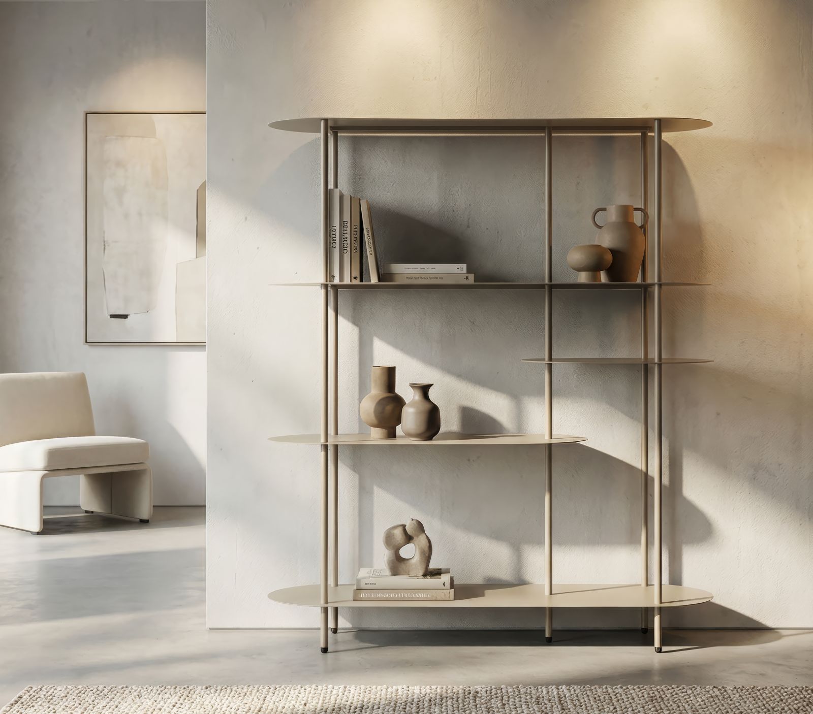 Saturn könyvespolc dove grey cm 118x31x139