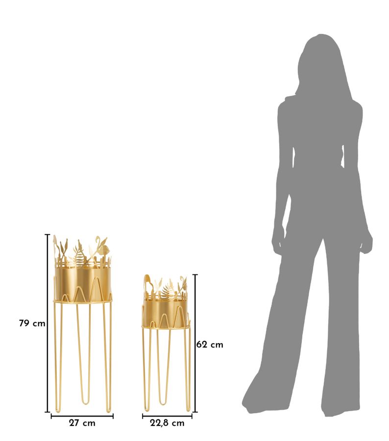 Flamingo vázaállvány 2 db-os szett cm Ø 27x79-22,8x62