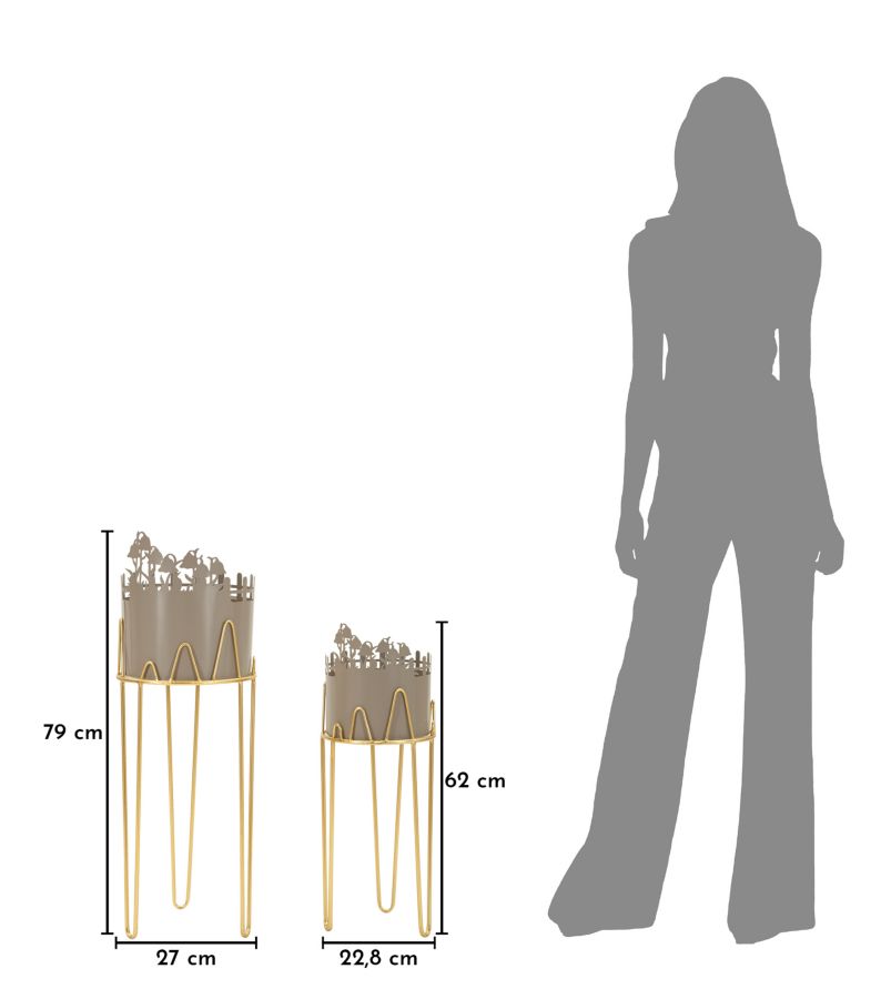 Flower vázaállvány 2 db-os szett cm Ø 27x79-22,8x62
