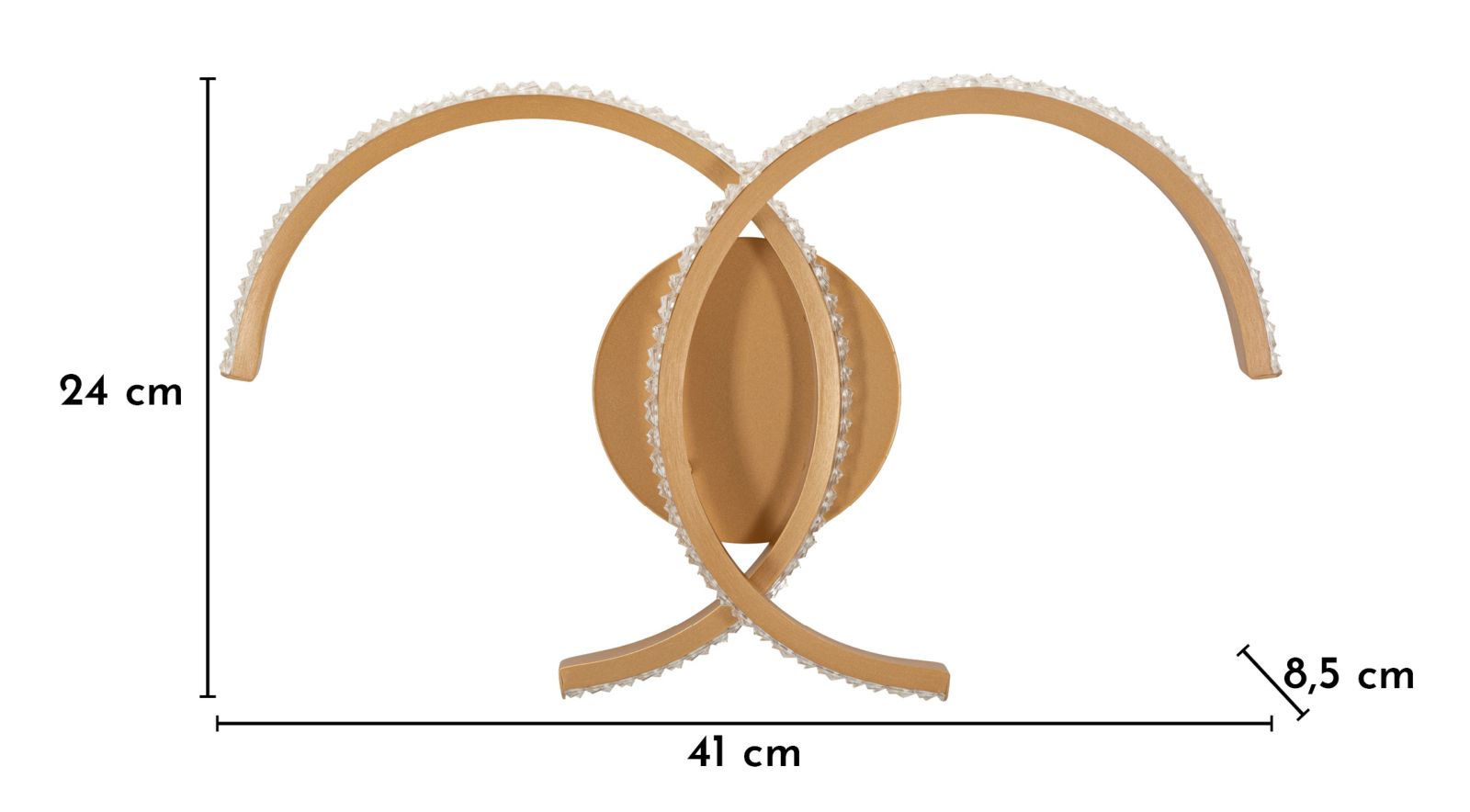 Double C LED fali lámpa cm 41x8,5x24 (3 színű fény)