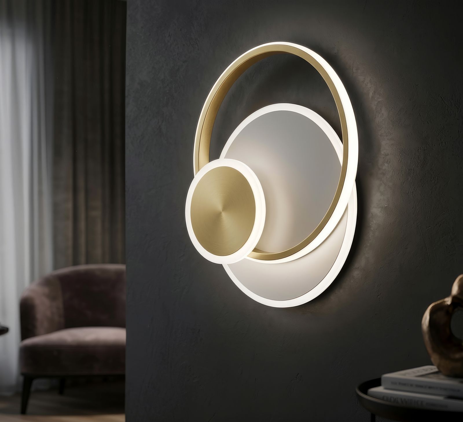 Dish LED fali lámpa cm 29x6,5x34 (3 színű fény)