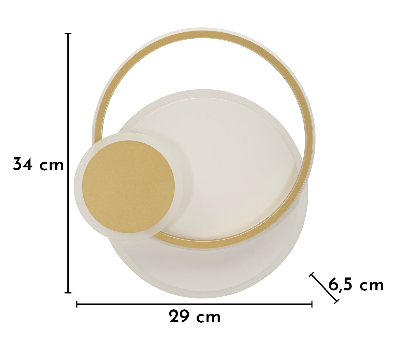 Dish LED fali lámpa cm 29x6,5x34 (3 színű fény)