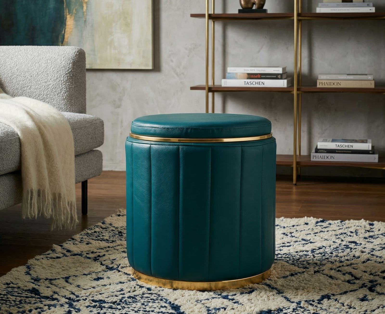 London tárolós puff taupe cm Ø 46,5x44