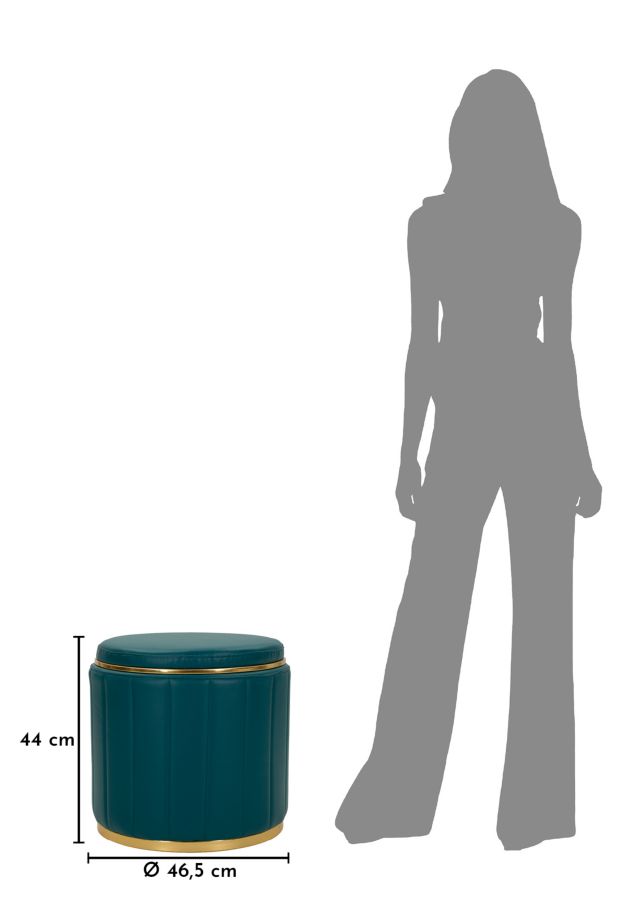 London tárolós puff taupe cm Ø 46,5x44